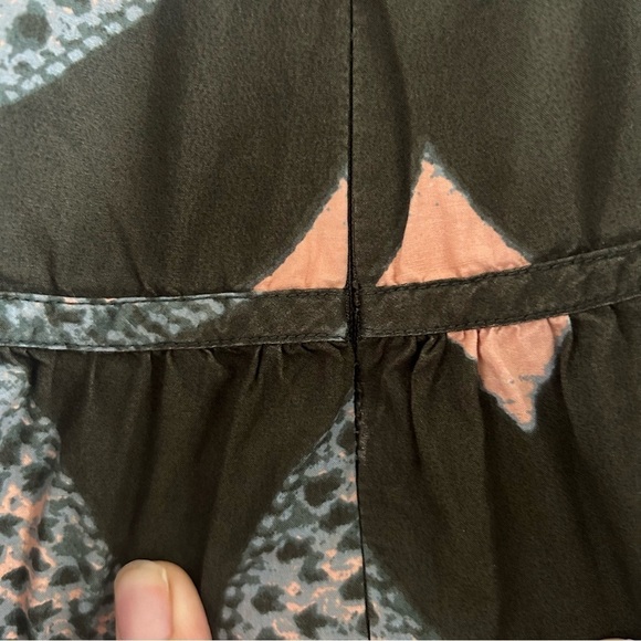 Ulla Johnson Nora Printed Dress in Army Green sz 4 - Picture 5 of 6